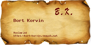 Bort Korvin névjegykártya